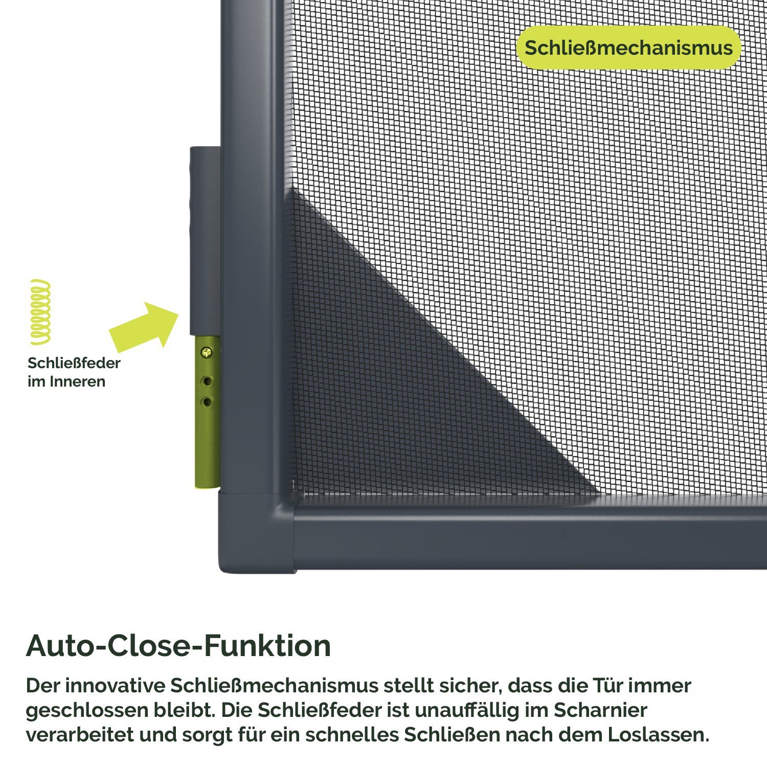 Nematek Insektenschutz-Tür Nematek® Insektenschutz Alu Rahmen System Türen bis max. 120 x 240 cm