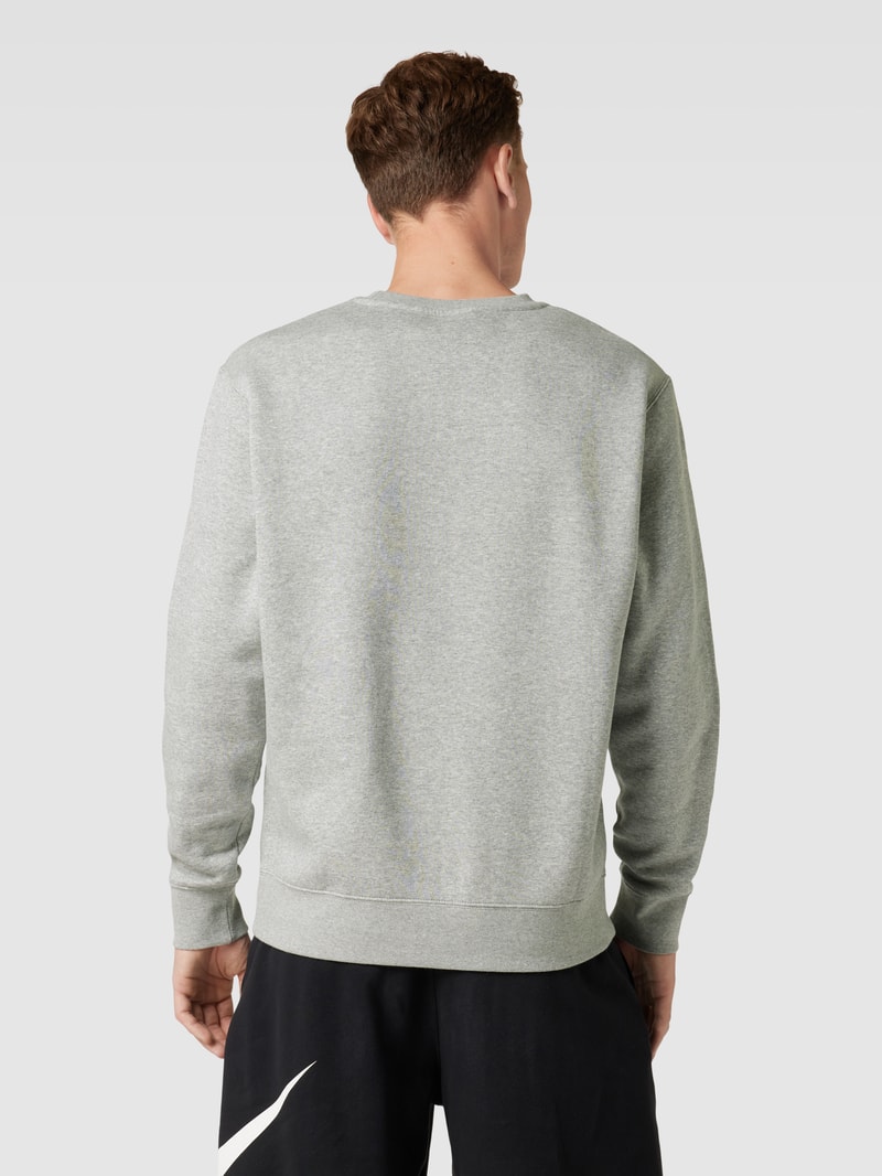 Sweatshirt mit Label-Print Modell 'CLUB' in hellgrau meliert