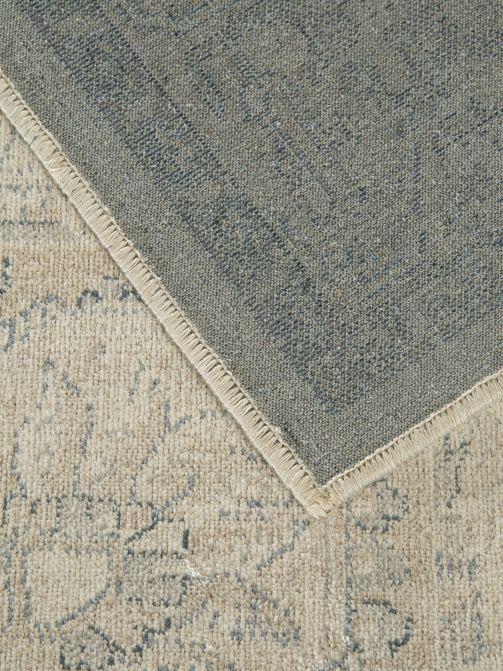 Beshkan Vintage-Teppich, Creme/Blau