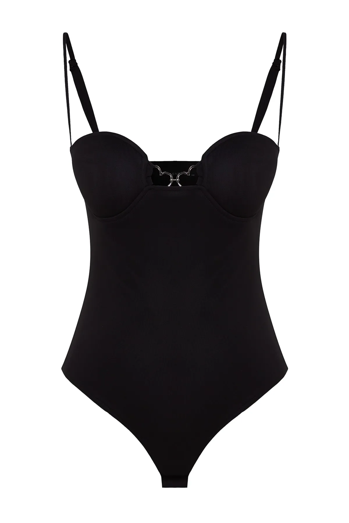 Trendyol Collection  Schwarzer gefütterter Tüll-Body zum Aufstecken TPRSS23BD00038