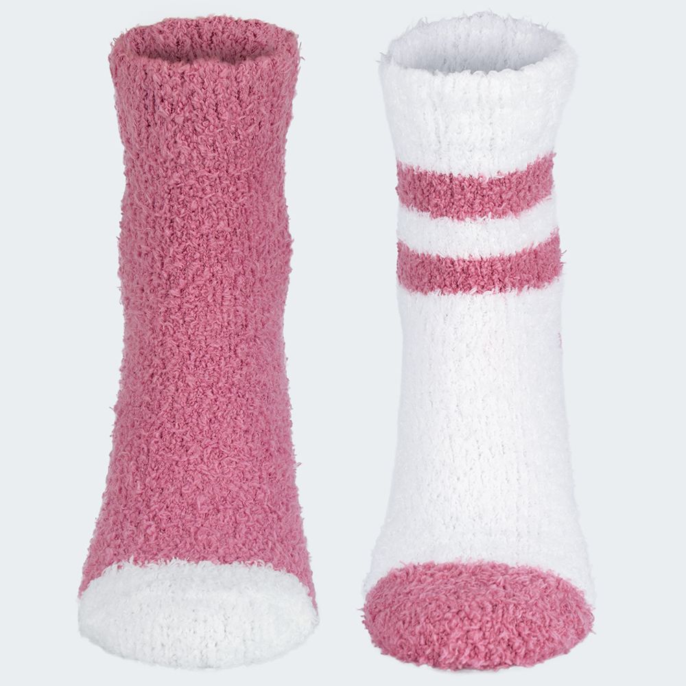 Black Snake Rosa/Weiß 2-Pack Damen Kuschelsocken
