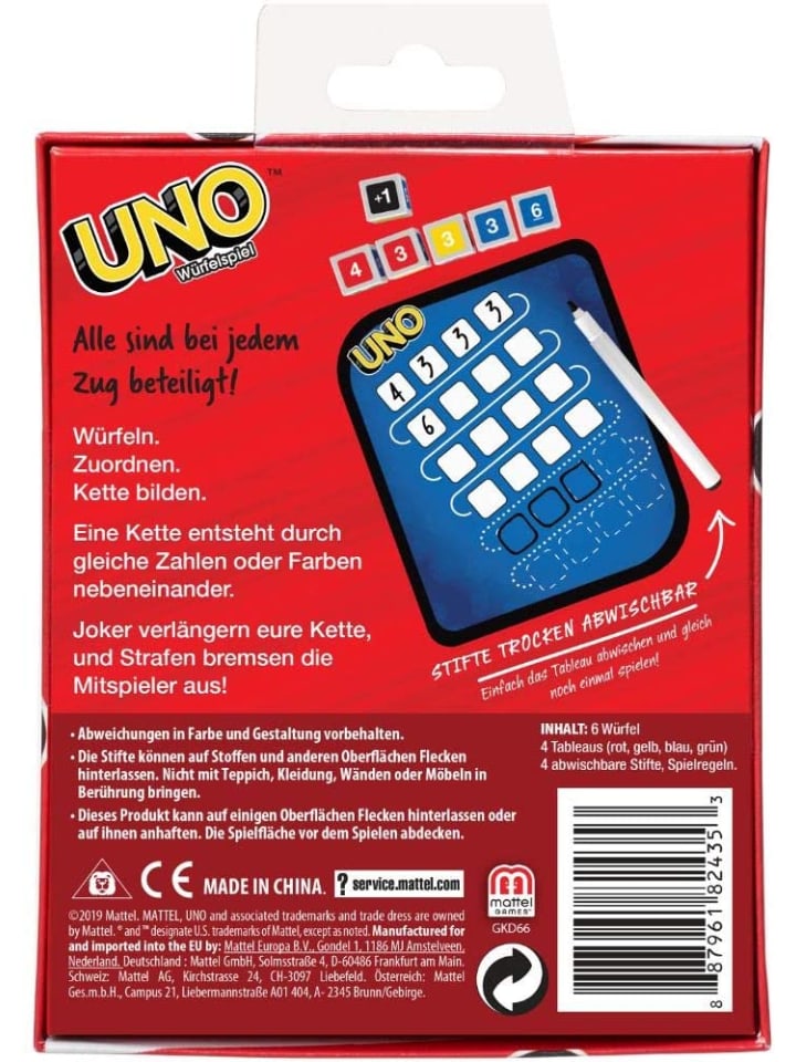 Mattel UNO - Würfelspiel in mehrfarbig günstig kaufen onesize