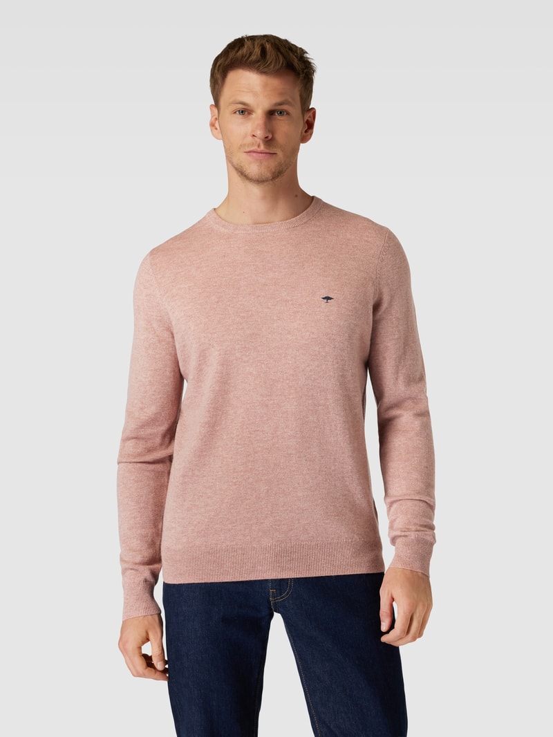 Strickpullover mit Rundhalsausschnitt in altrosa