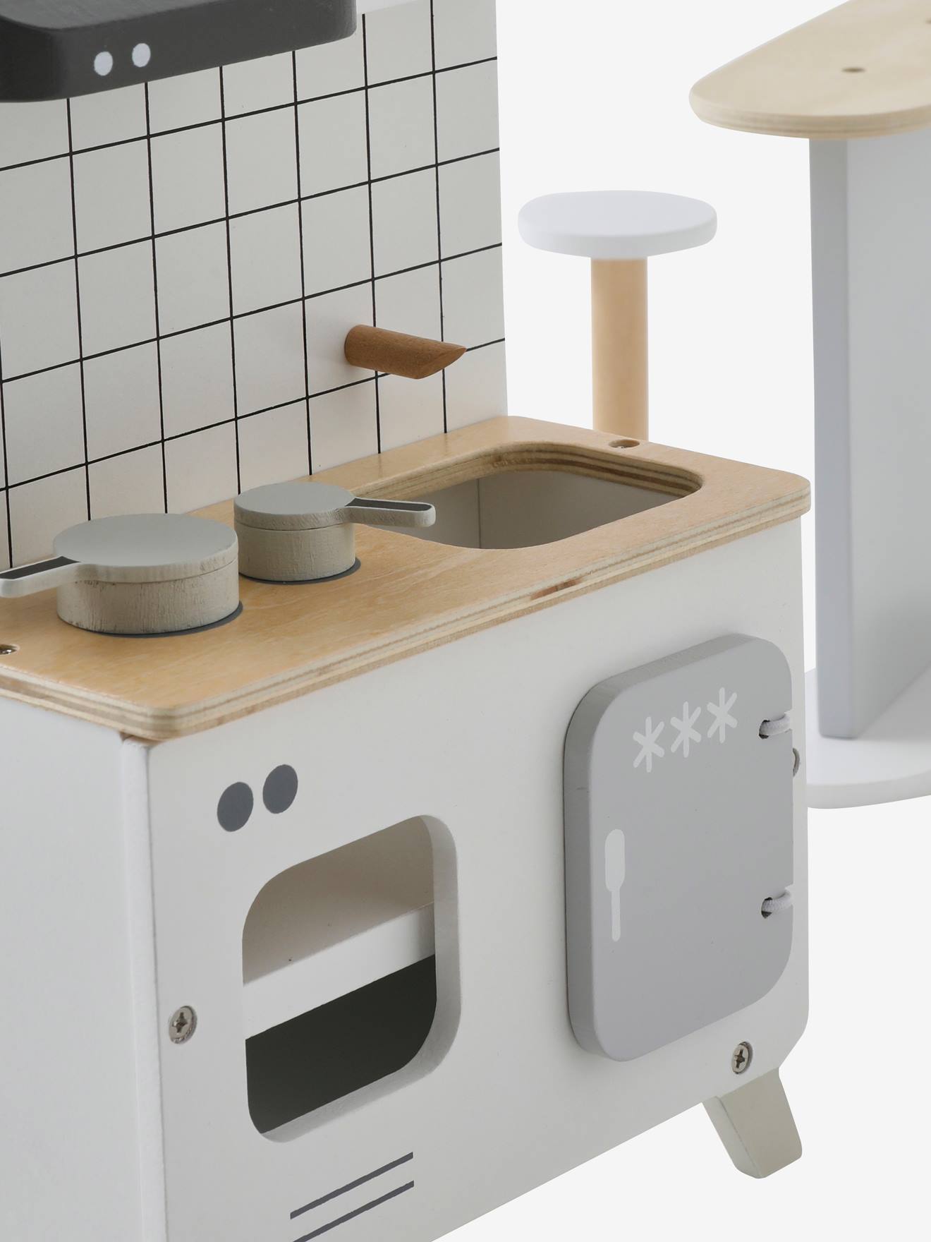 Mobilier de cuisine pour poupée mannequin en bois FSC® blanc