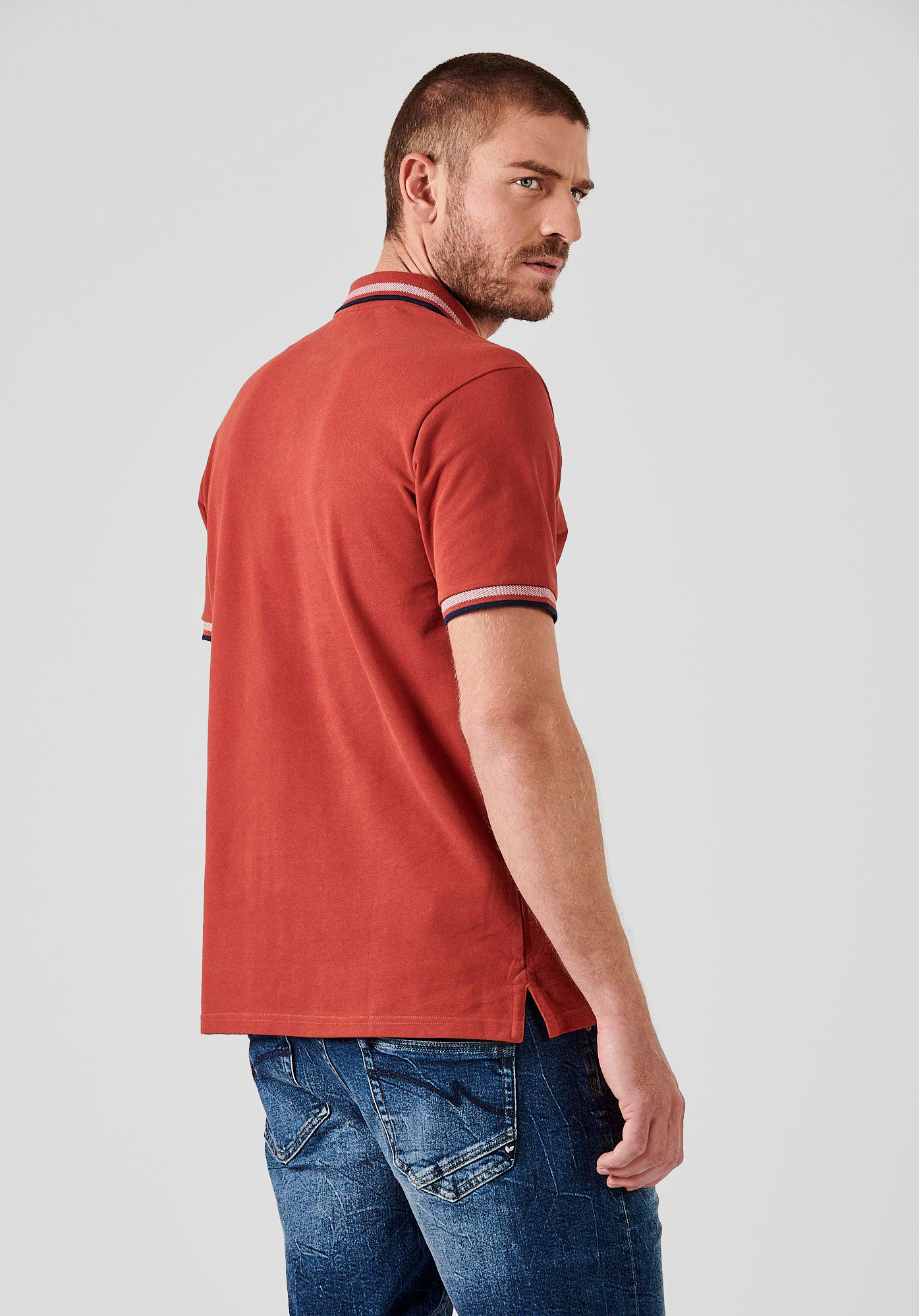 RAYOC  Polo rouge homme 100% coton bio