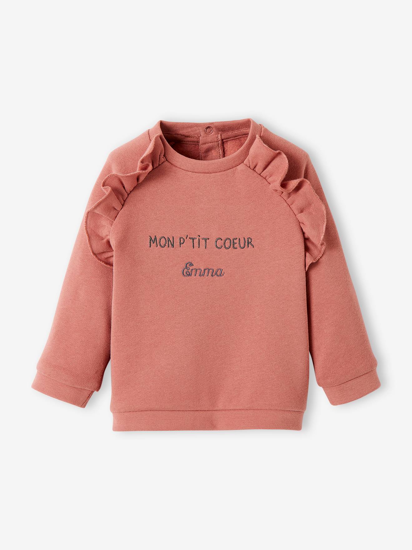 Sweat bébé en molleton personnalisable rouge
