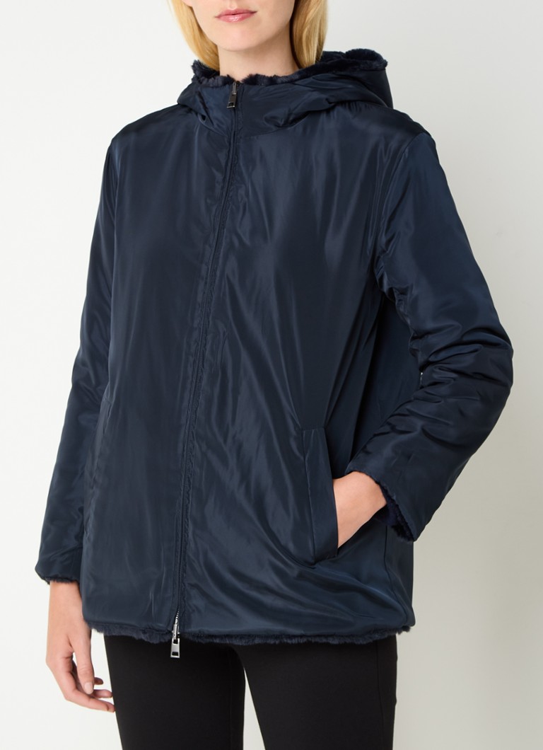 Jachetă reversibilă Lilyrose cu glugă din blană artificială de la Gerard Darel
