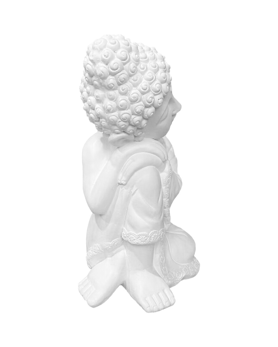 Weißer Deko-Buddha