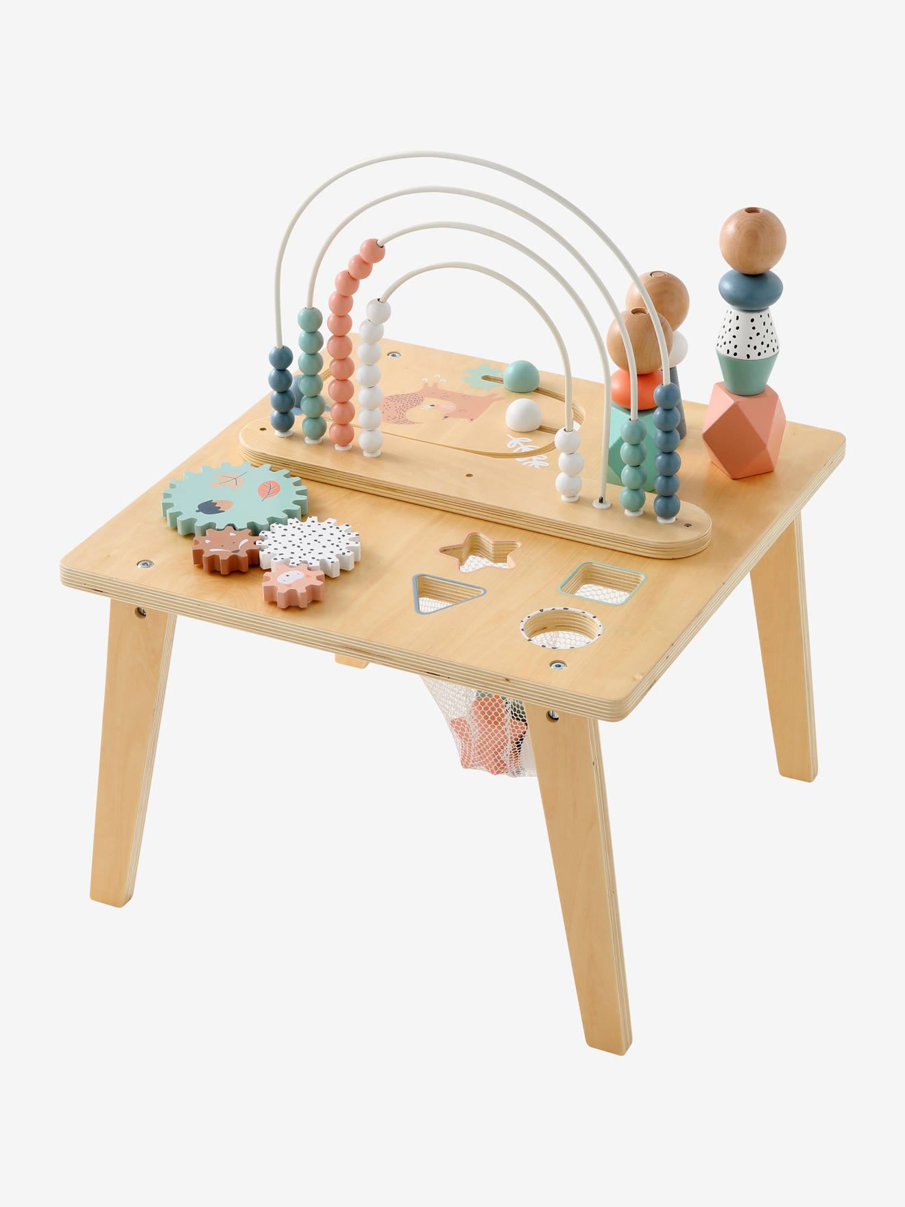Table d'activités Arc-en-ciel en bois FSC® multicolore