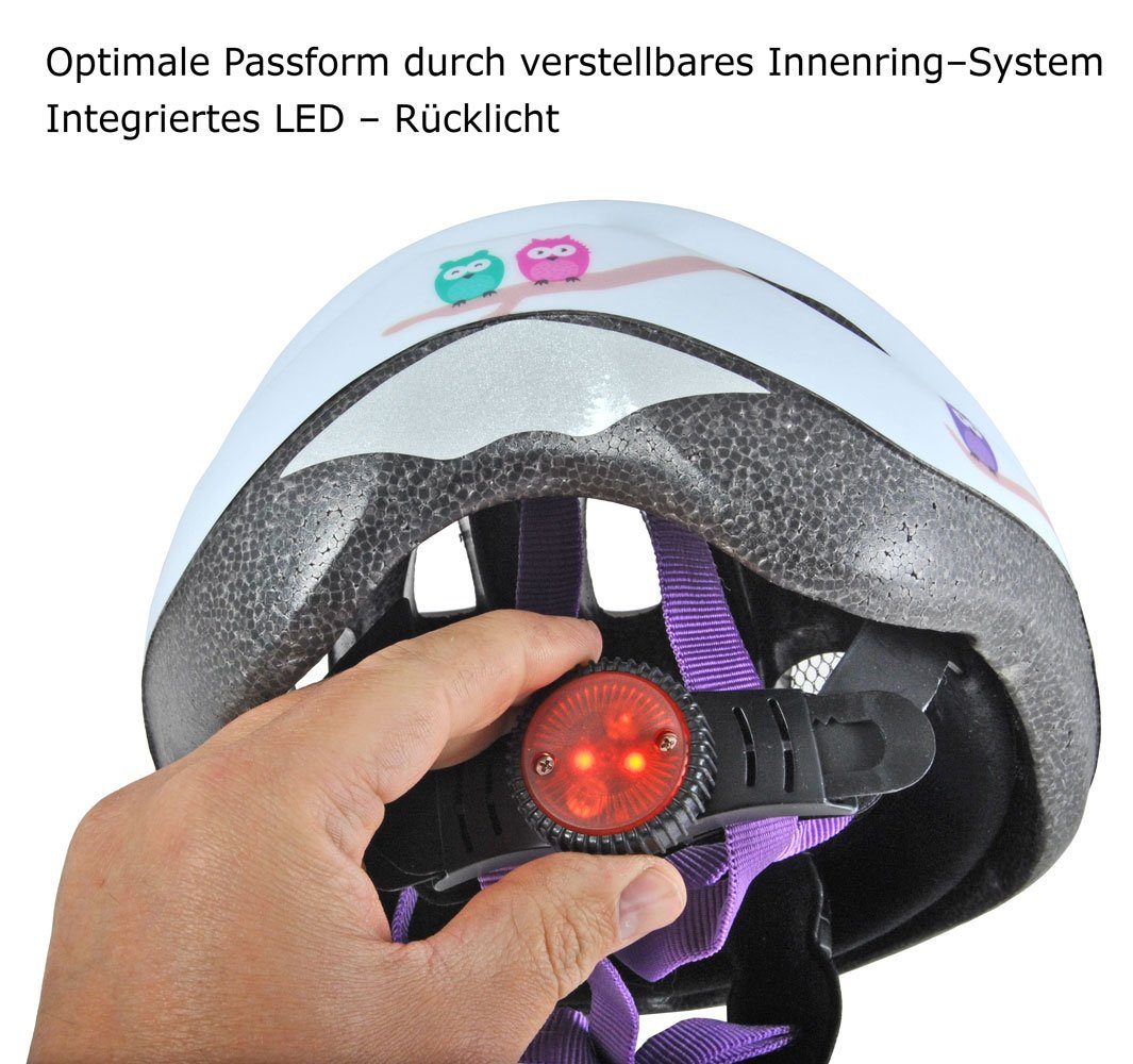 FISCHER Fahrrad Kinderfahrradhelm Fischer Kinderfahrradhelm EULE COLOURS Fahrradhelm Helm LED