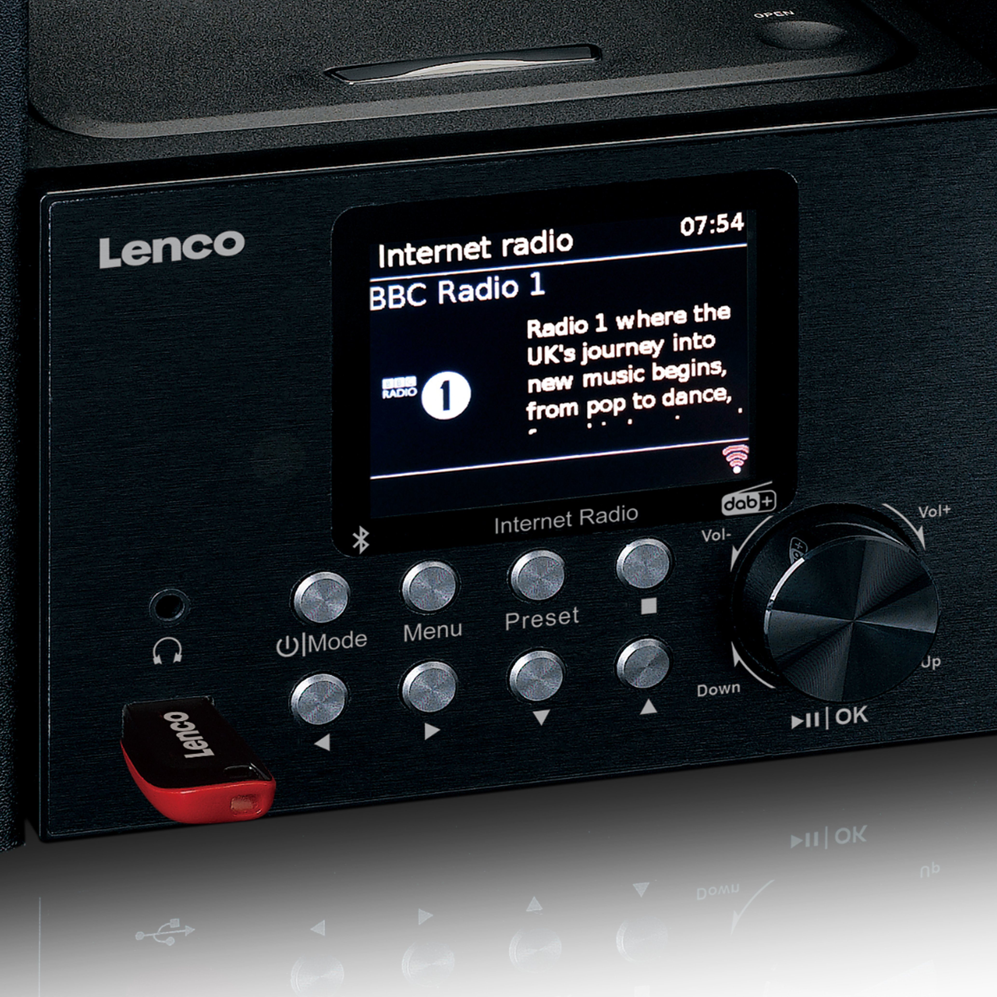 Lenco MC-250BK CD-Radiorecorder (DAB+,FM,Internet)