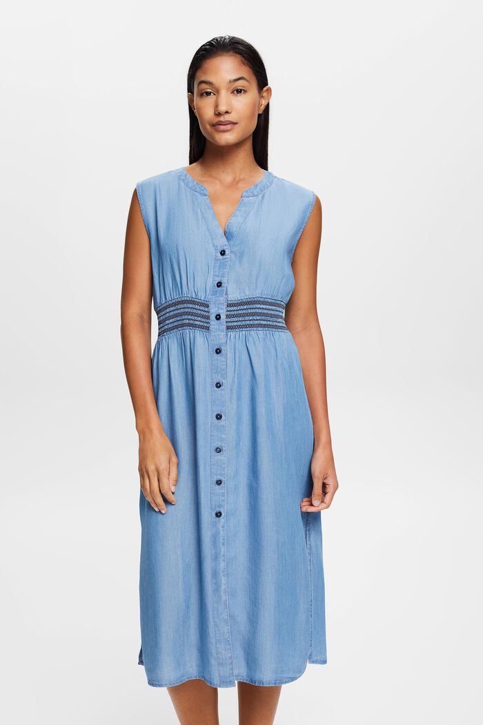 Ärmelloses Midikleid in Jeansoptik