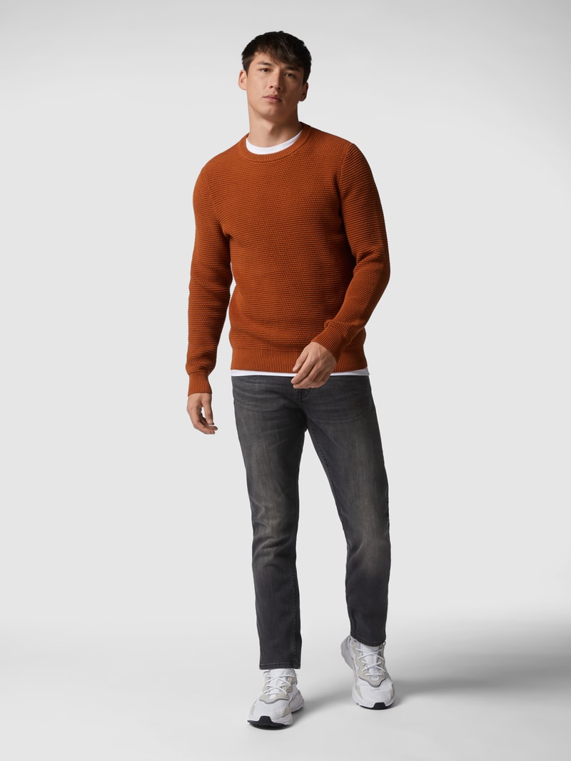 Stone Washed Slim Fit Jeans in schwarz