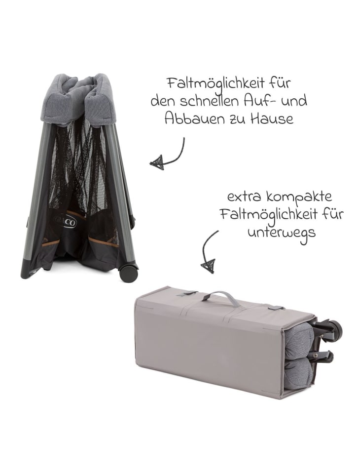 Graco Reisebett FoldLite ab Geburt - 3 Jahre nur 6,78 kg in grau,schwarz günstig kaufen onesize