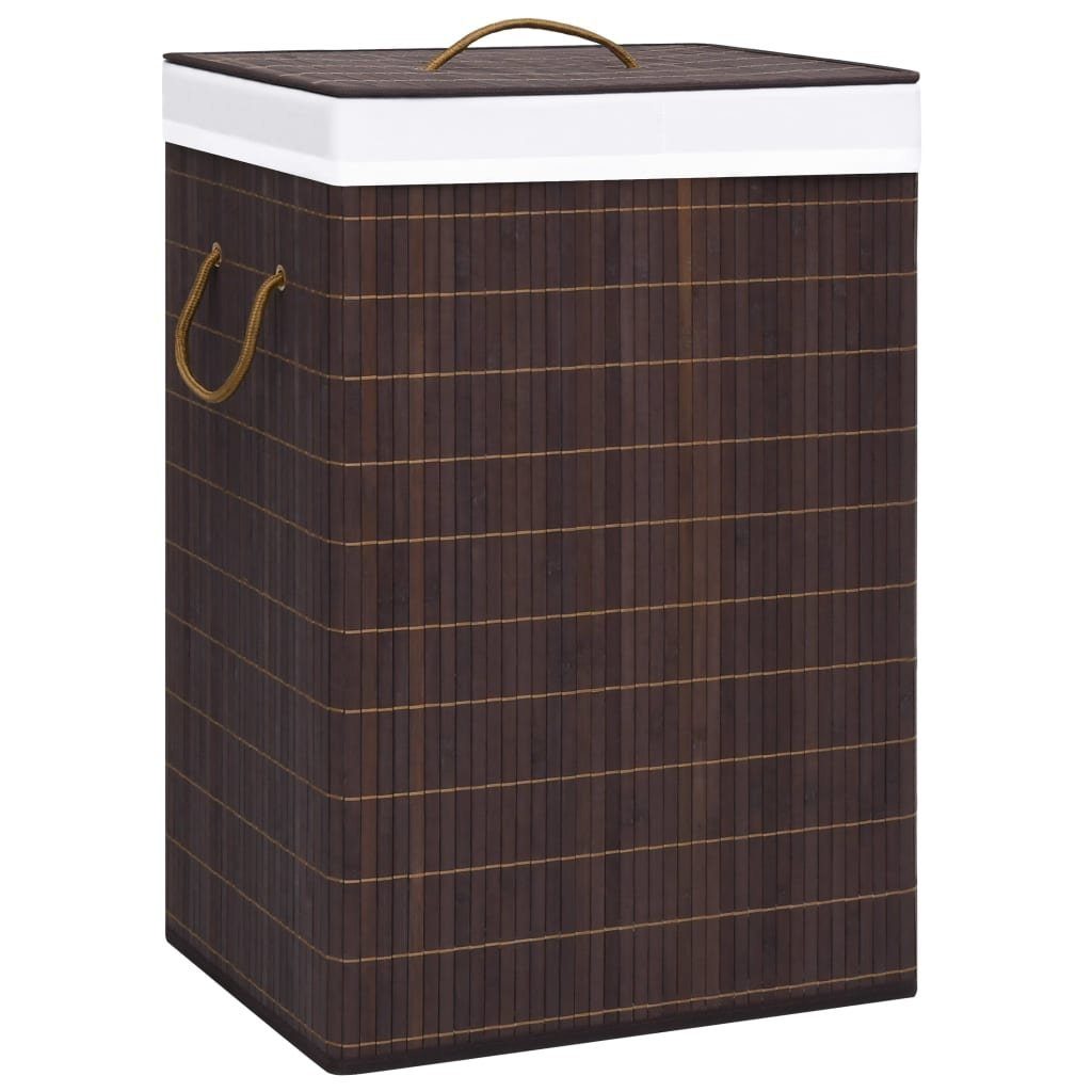 vidaXL Wäschekorb Bambus-Wäschekorb mit 2 Fächern Braun 72 L (1 St)