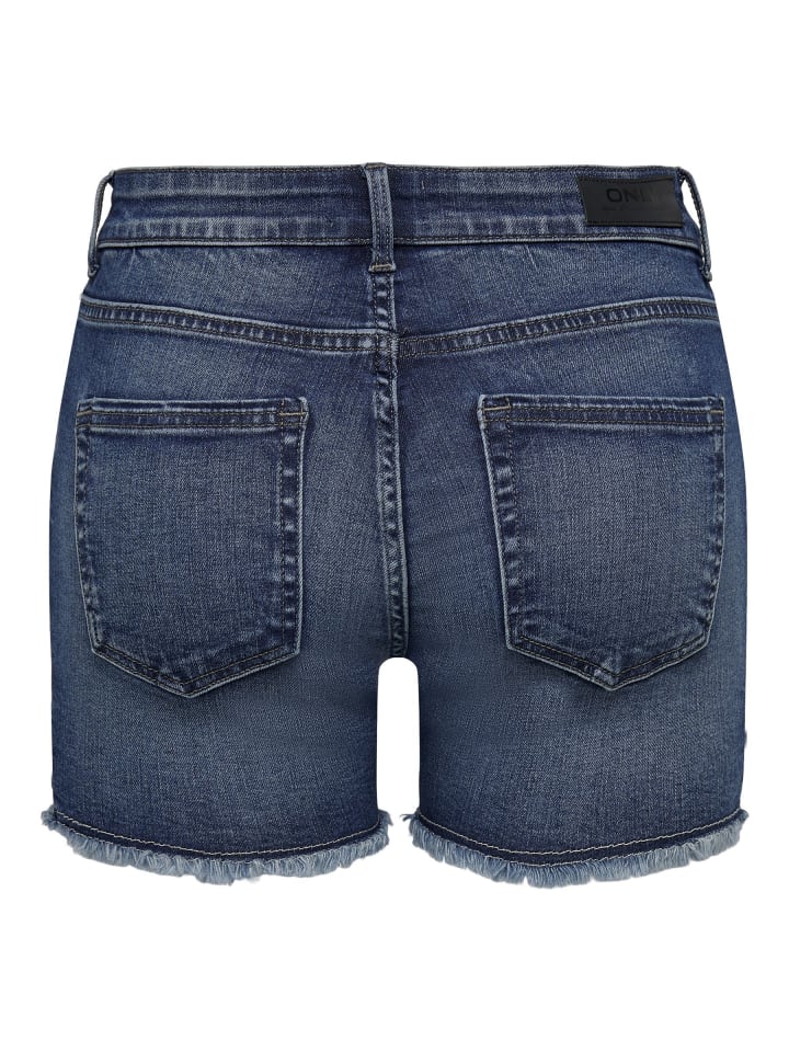 ONLY Shorts kurze Denim Jeans Shorts Knopf und Reißverschluss in Dunkelblau günstig kaufen