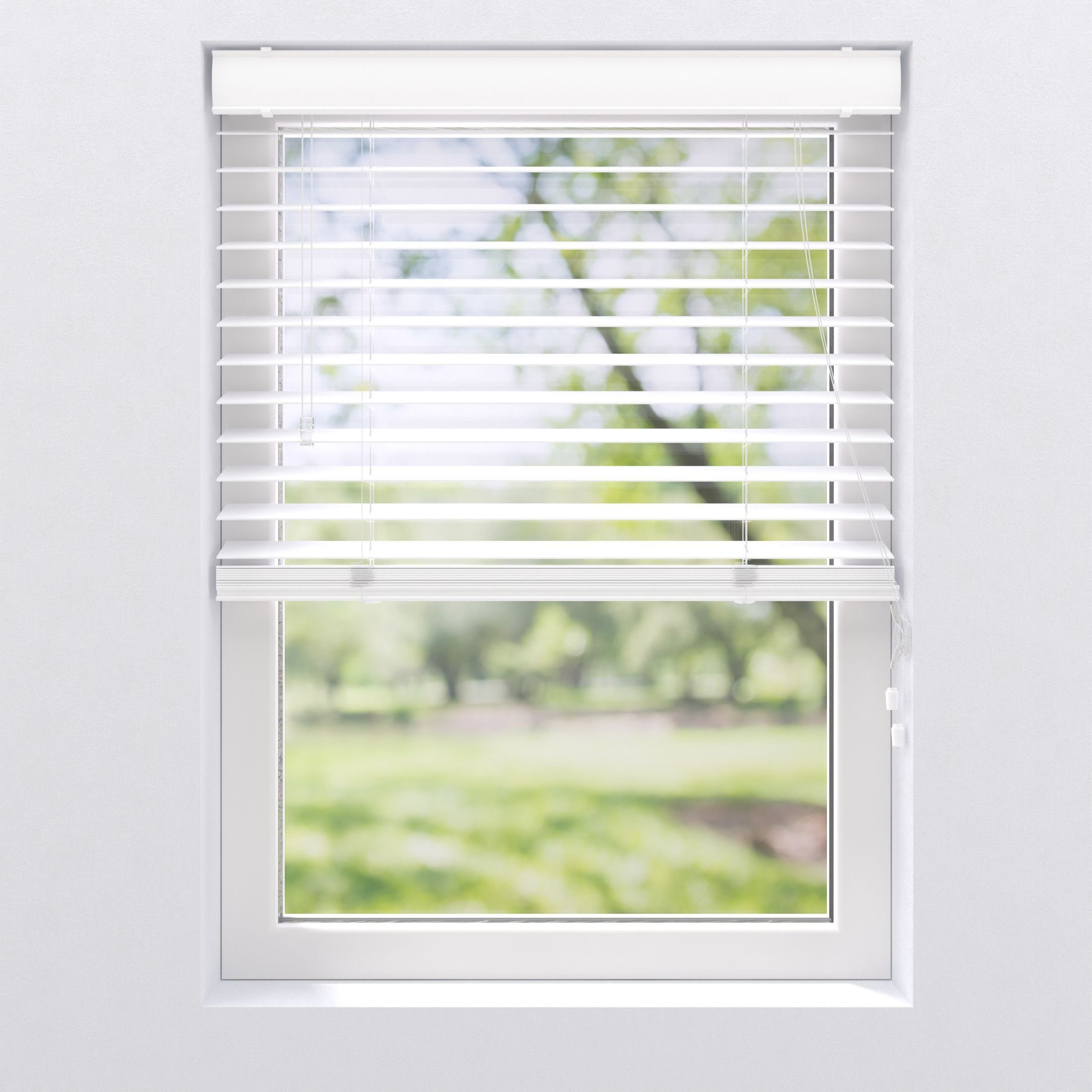 Jalousie Kunststoff 60x130, Lichtdurchlässig, Weiß, Cocoon, freihängend, Feuchtigkeitsbeständig