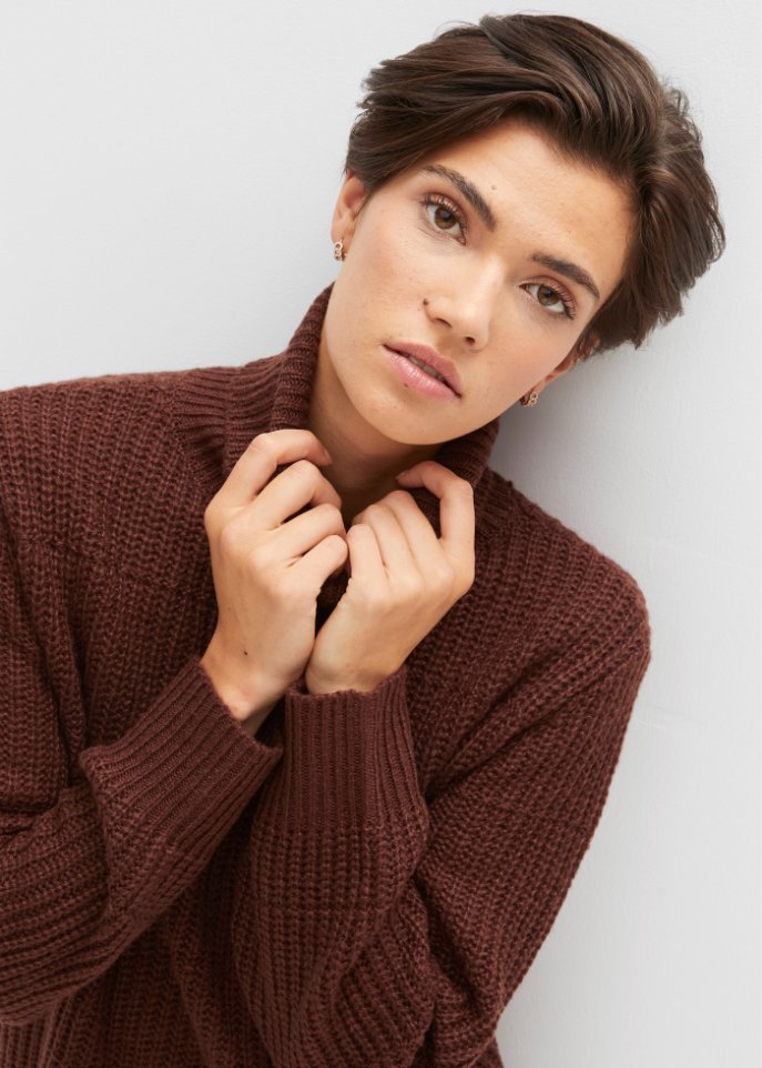 Strickpullover mit Rollkragen