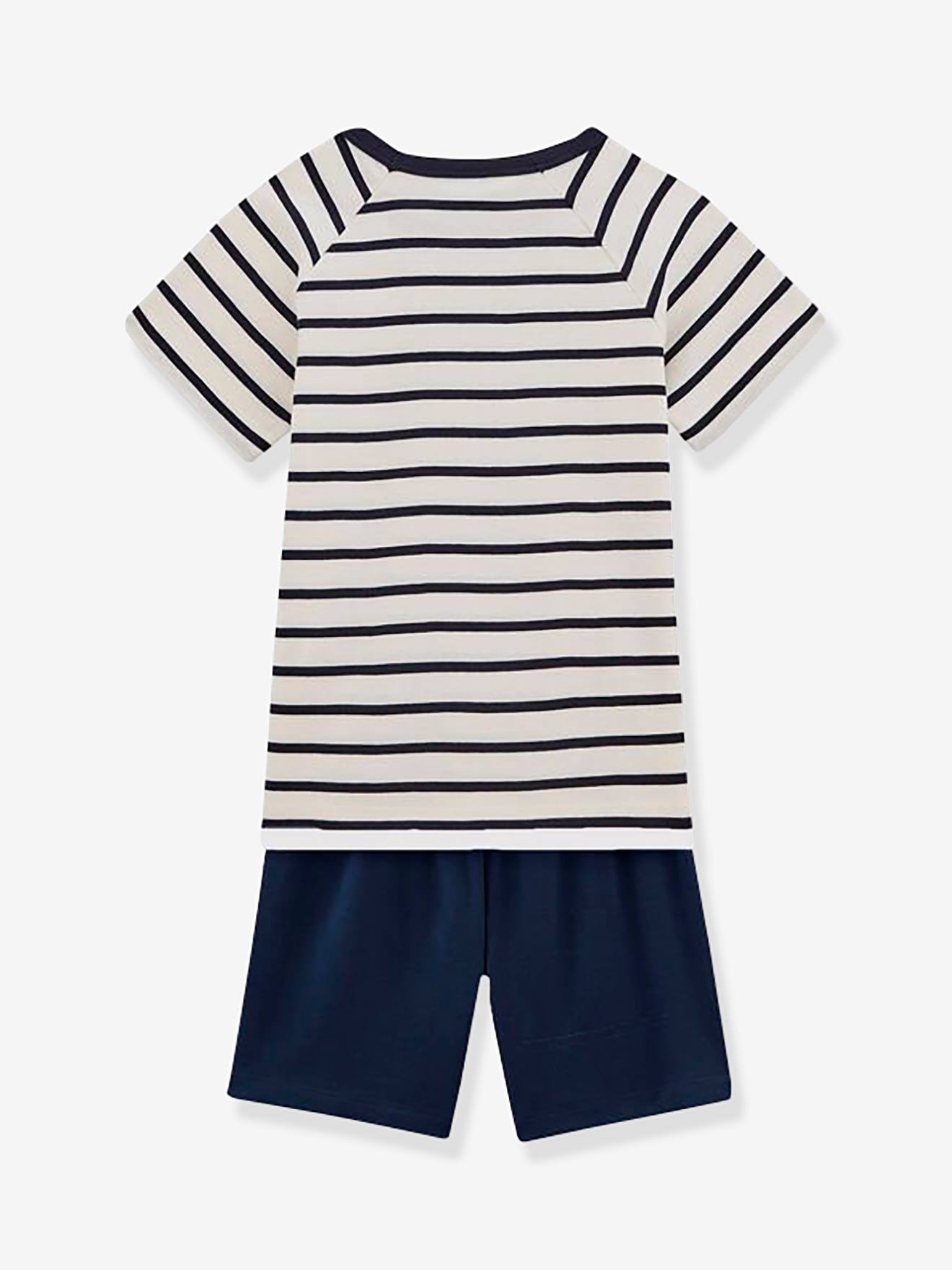Petit Bateau Kurzer Jungen Schlafanzug PETIT BATEAU - marine gestreift