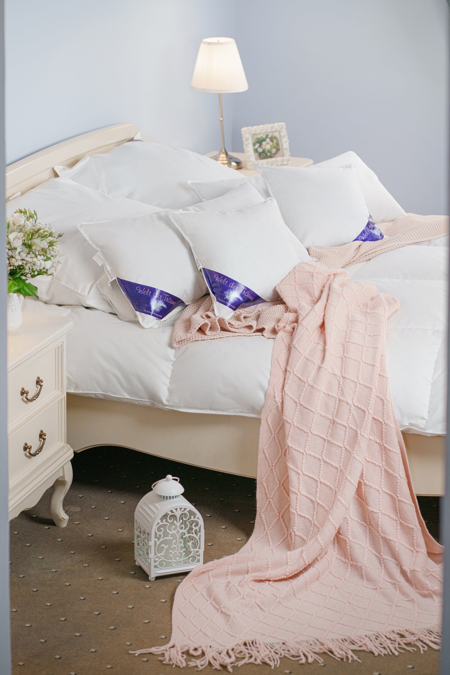 Daunenkissen Daunenkissen Kissen Kopfkissen Federkissen Kinderkissen Daunen Federn DownPillow FeatherPillow 40x80 750 Gr, Welt der Träume, Füllung: 60% Daunen/ 40% Federn, Made in Europe