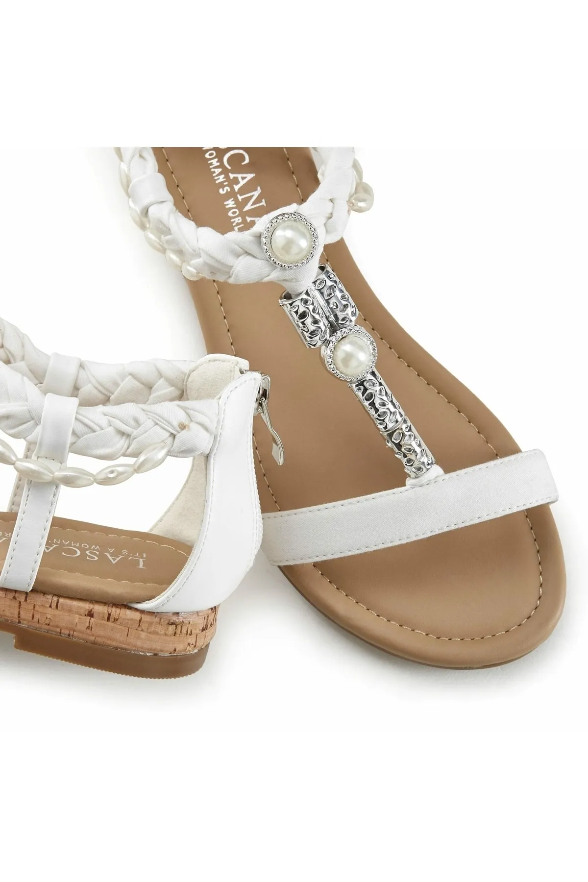 LASCANA  Sandalette - Weiß - Keilabsatz