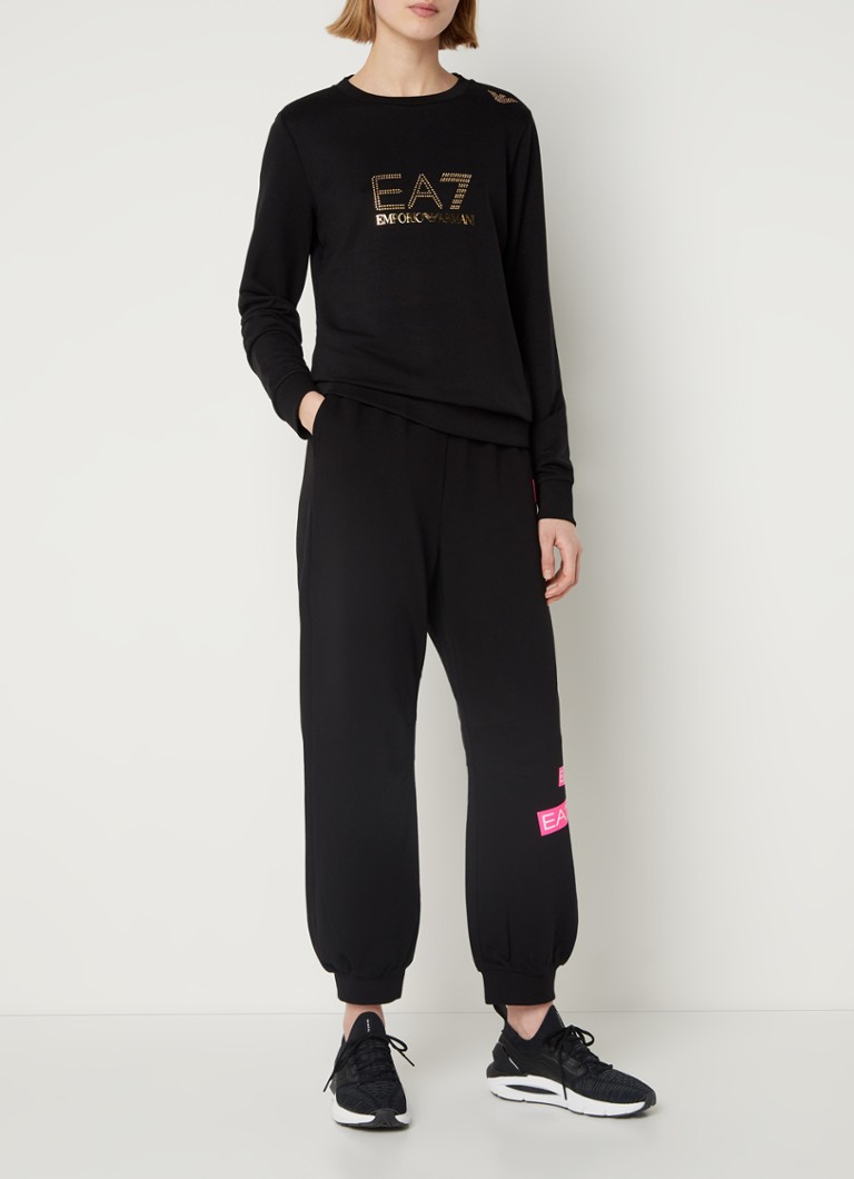 Felpa da allenamento Emporio Armani con logo in strass