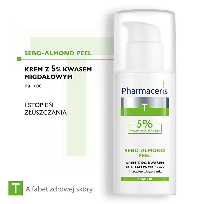 „Pharmaceris T Sebo-Almond Peel“ naktinis kremas su 5 % migdolų rūgštimi