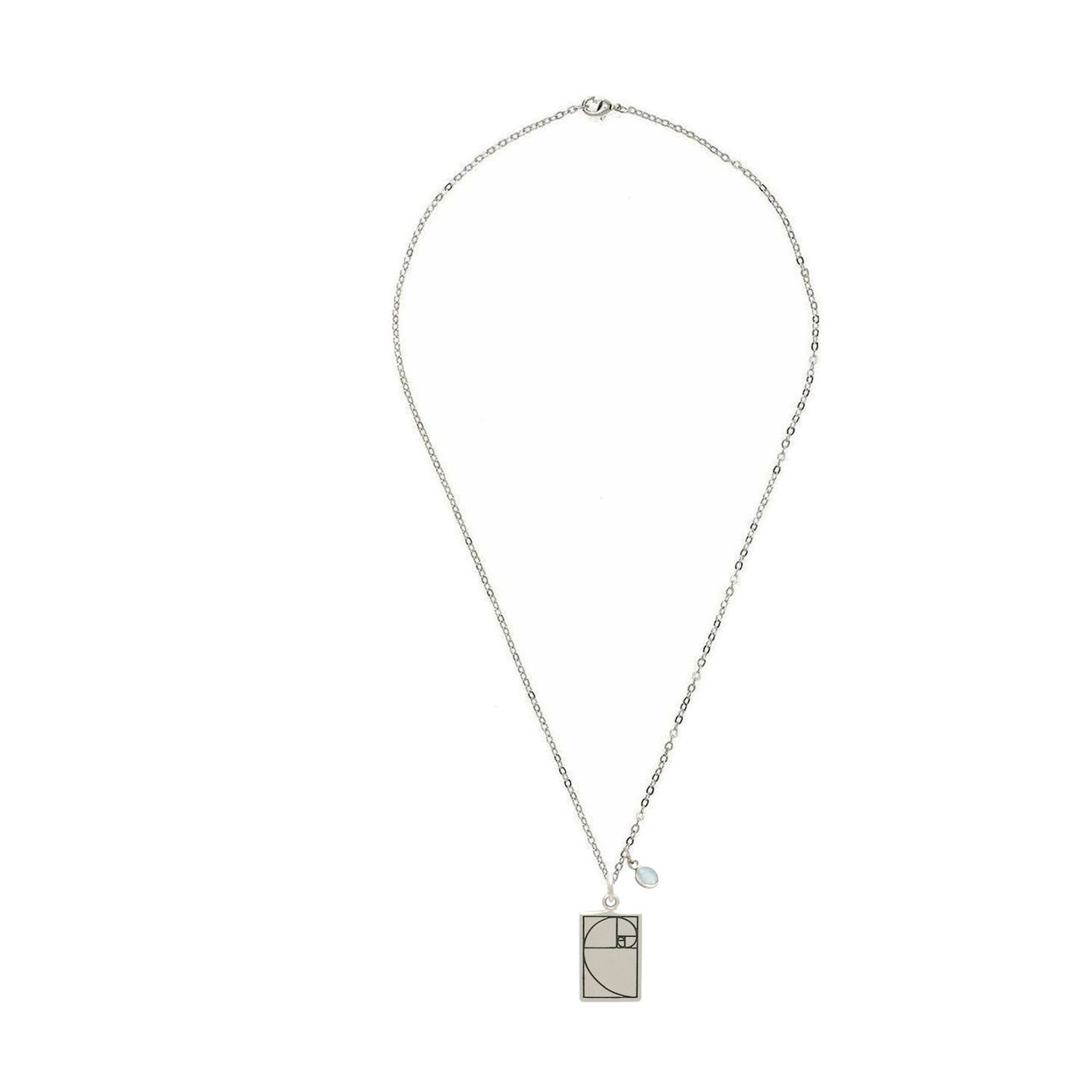 Kette mit Anhänger 'Fibonacci Schnitt Chalcedon'