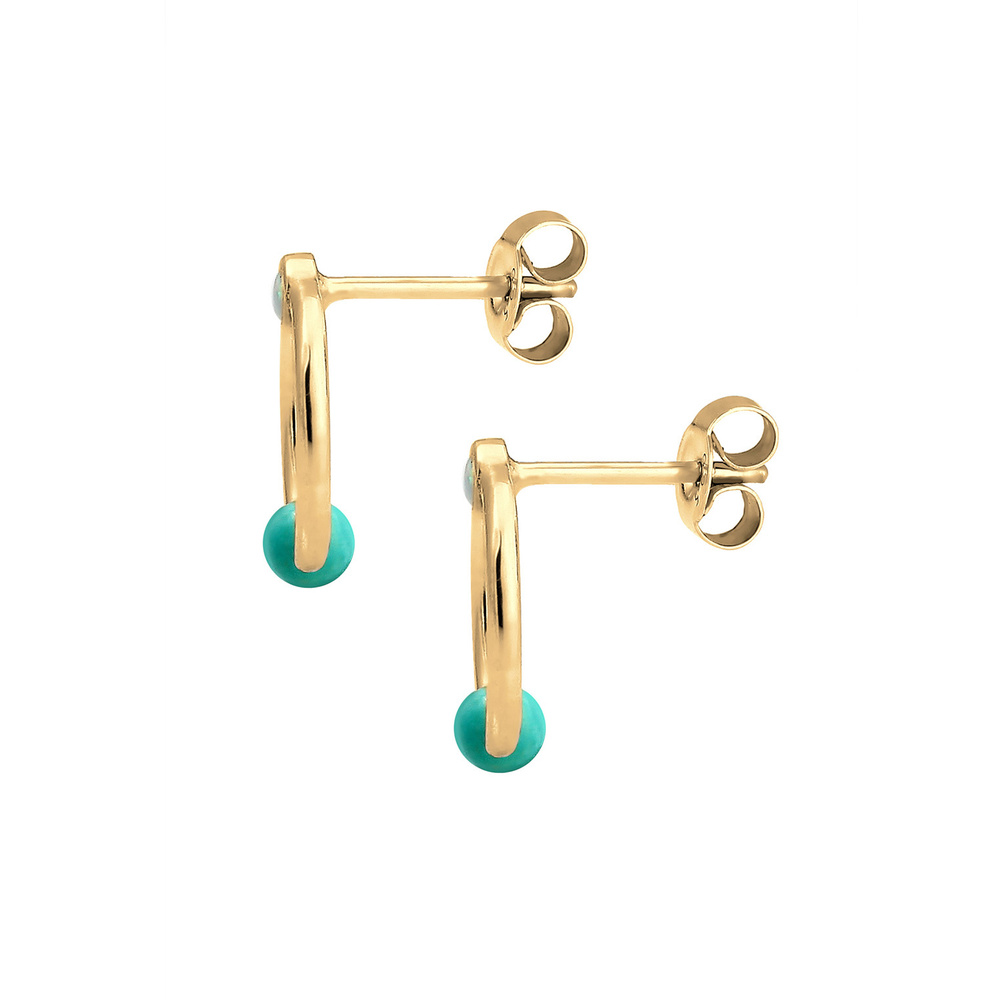Elli Elli Boucles d'Oreilles Kreis Howlith Stein Synthetischer Opal 925 Silber Boucles d'oreilles