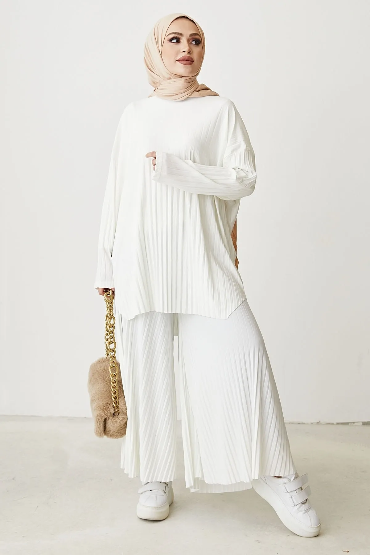 InStyle  Mila Faltenhosen-Tunika-Doppelset - Weiß