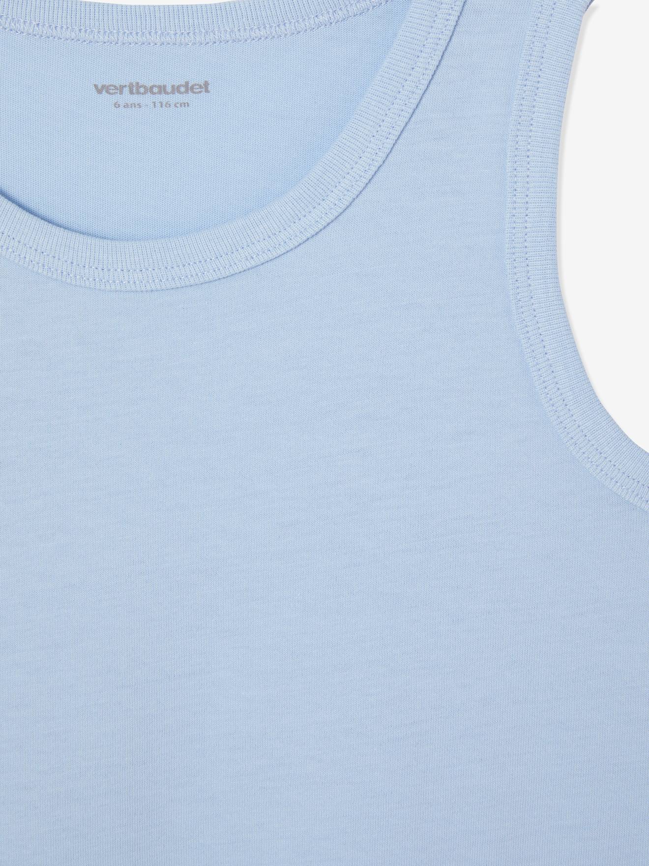 Lot de 3 débardeurs garçon BASICS bleu ciel
