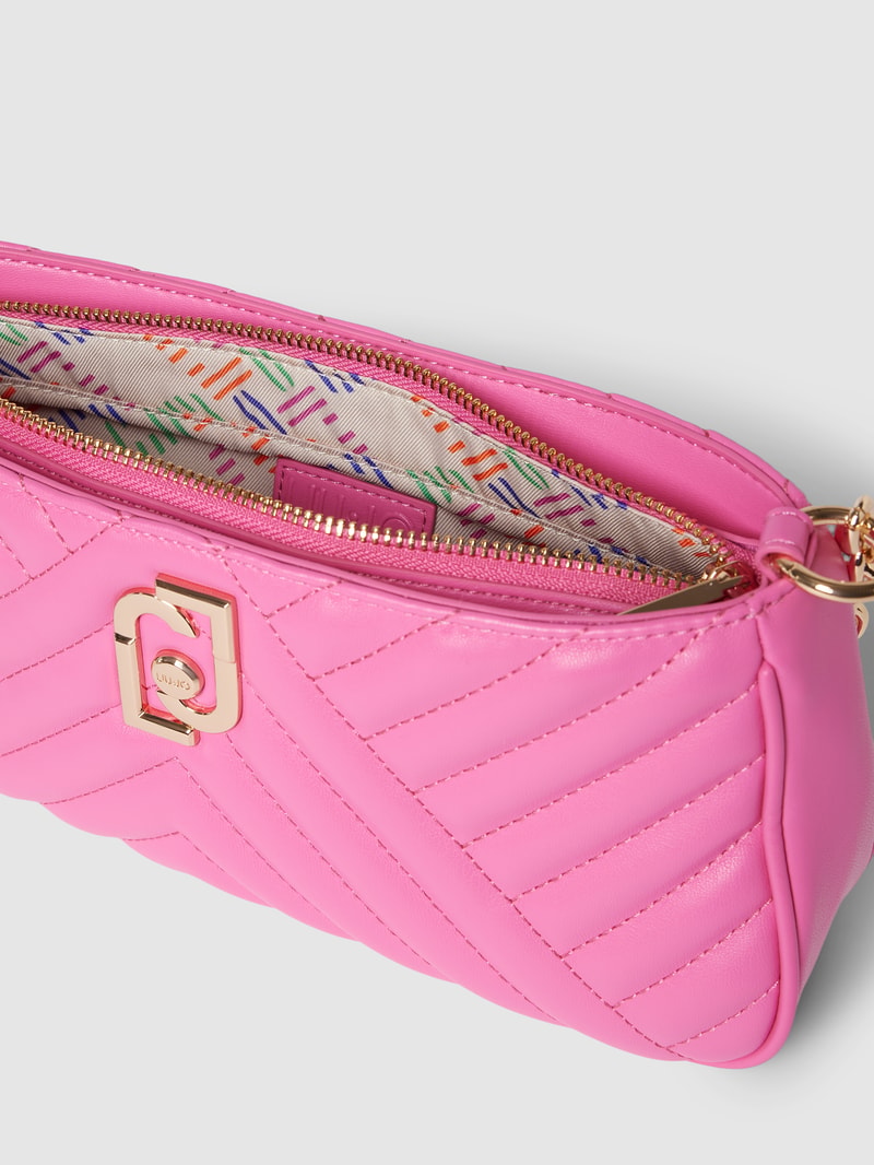 Handtasche in Leder- und Stepp-Optik in pink