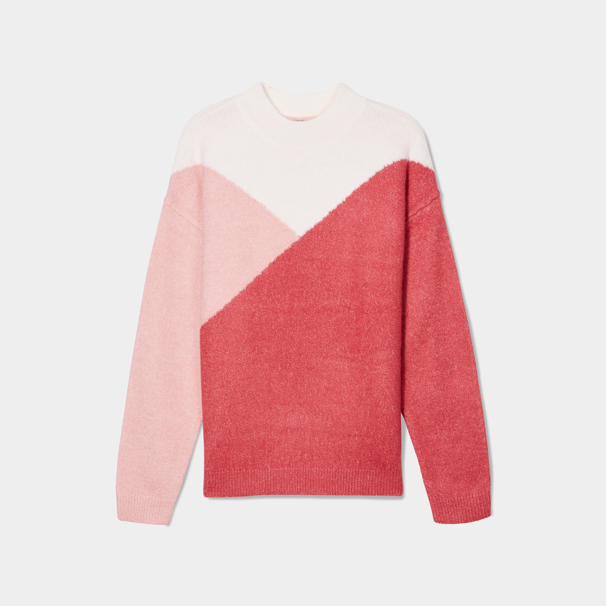Pull avec col montant rose femme | La Halle