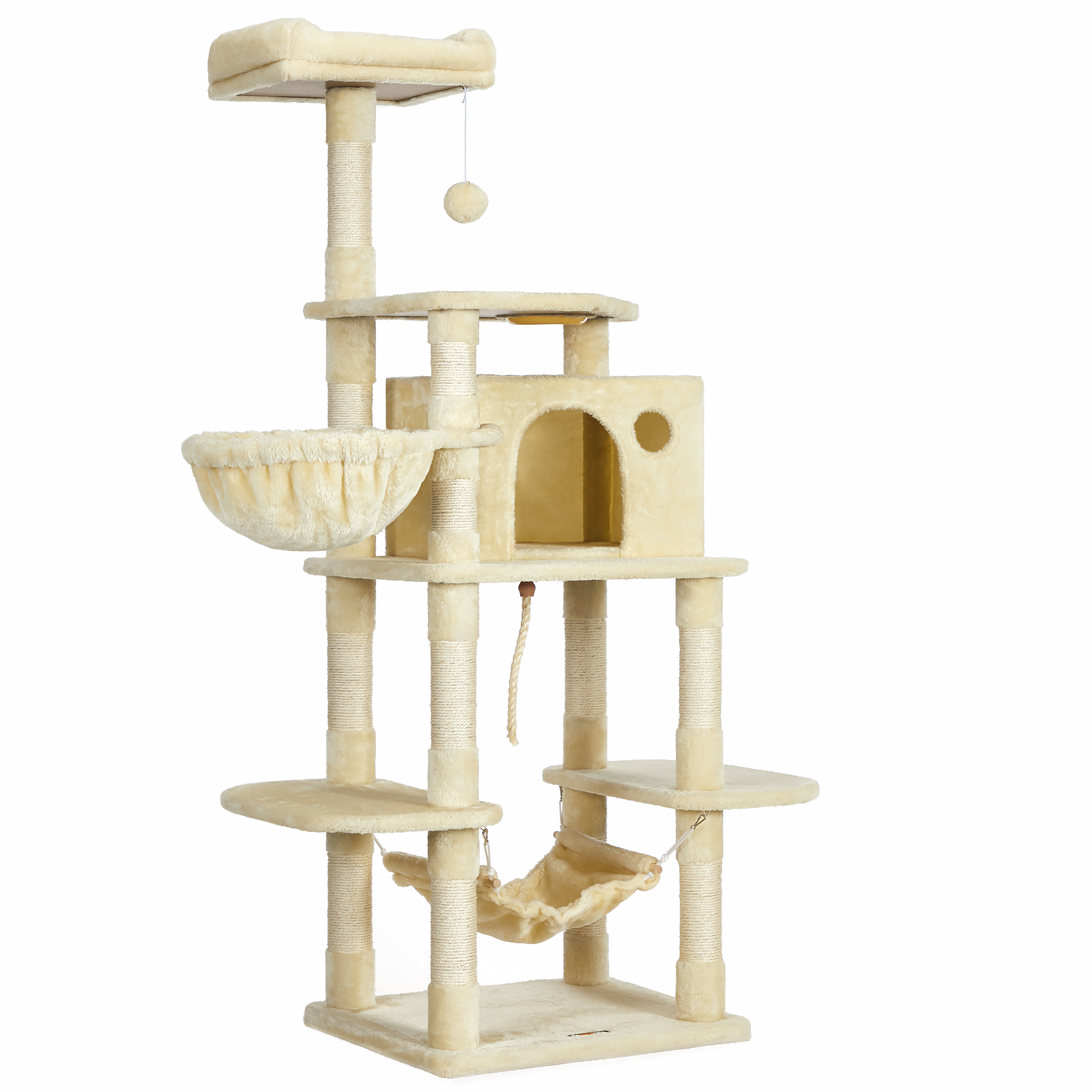 FEANDREA Kratzbäume FEANDREA mit Fressnapf Rauchgrau beige