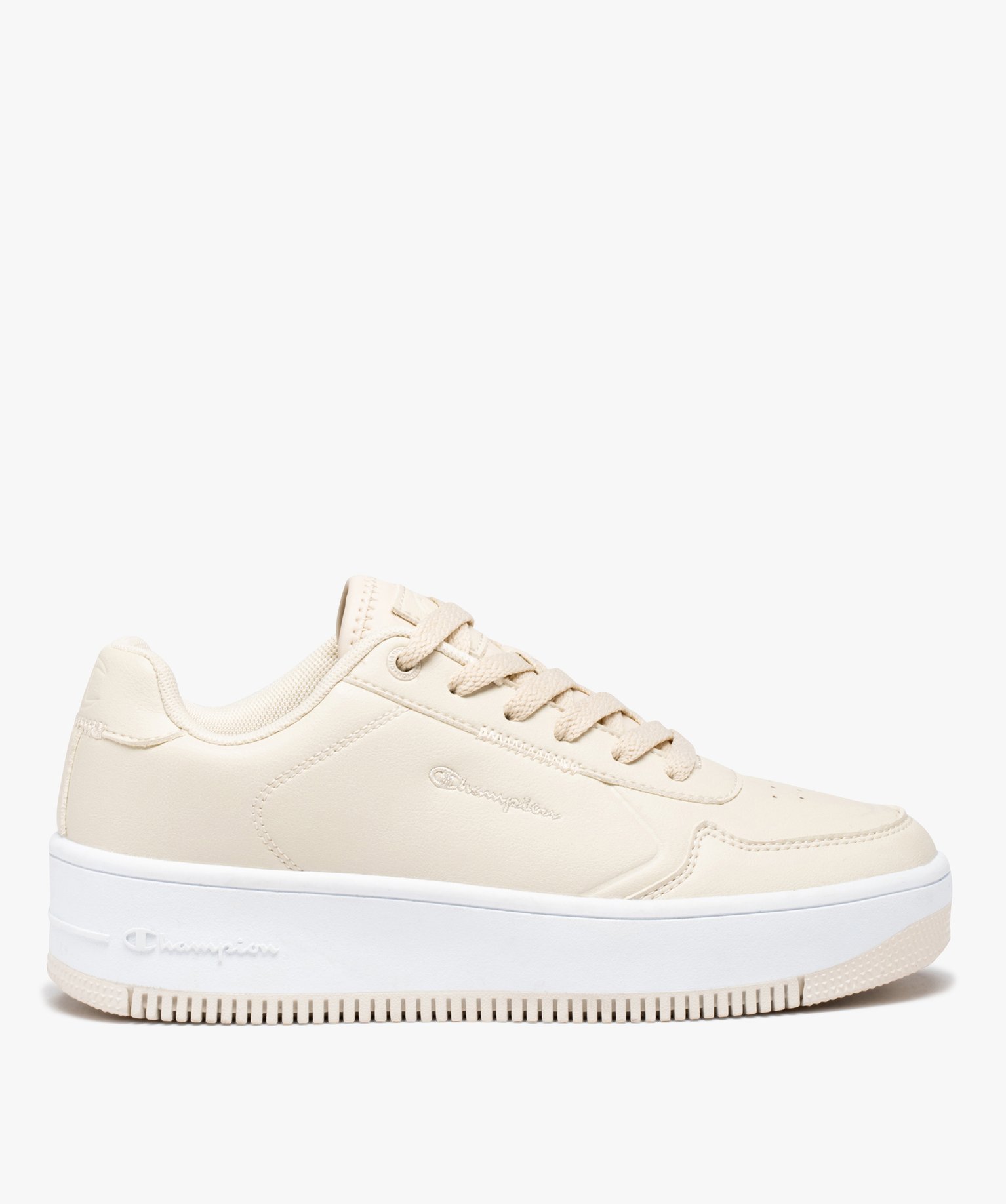 Baskets femme unies style rétro à lacets - Champion blanc | GEMO