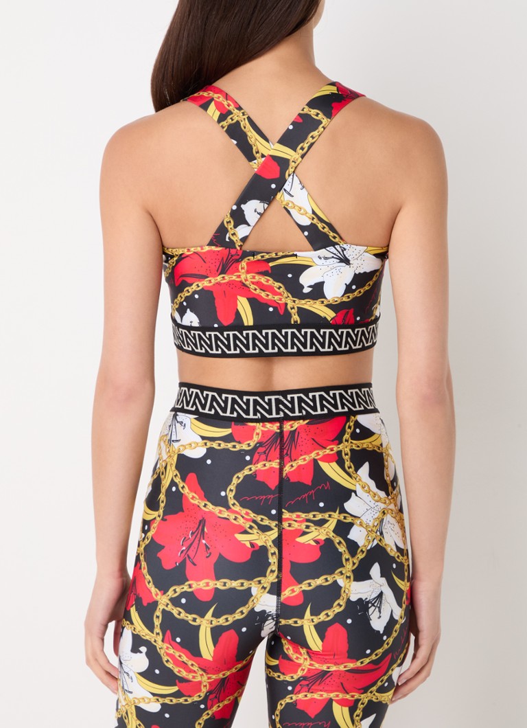 NIKKIE Delmas crop top with floral print and logo band