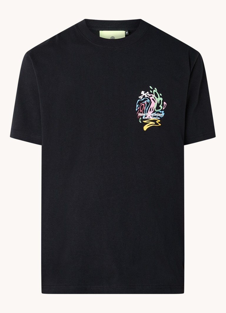 Ny Amsterdam Surf Association T-skjorte med logo og trykk på ryggen
