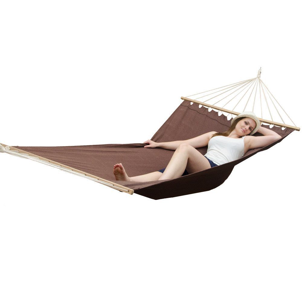 AMANKA Hängematte XXL Hängematte für 2 Personen 285x120cm bis 150 kg, 185x115 cm Hängematte Braun