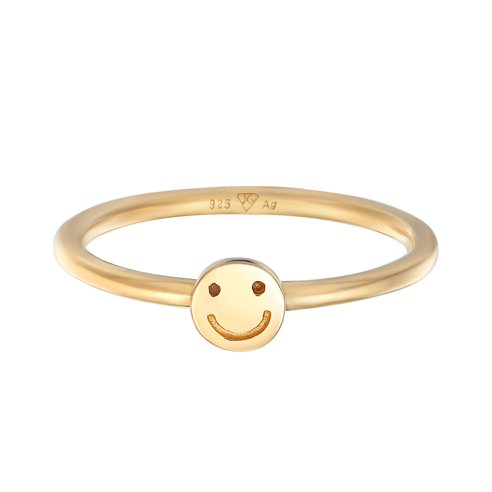 Elli Elli Bague Femmes Tendance Smile Emoji Pinky en argent Sterling 925 Bague