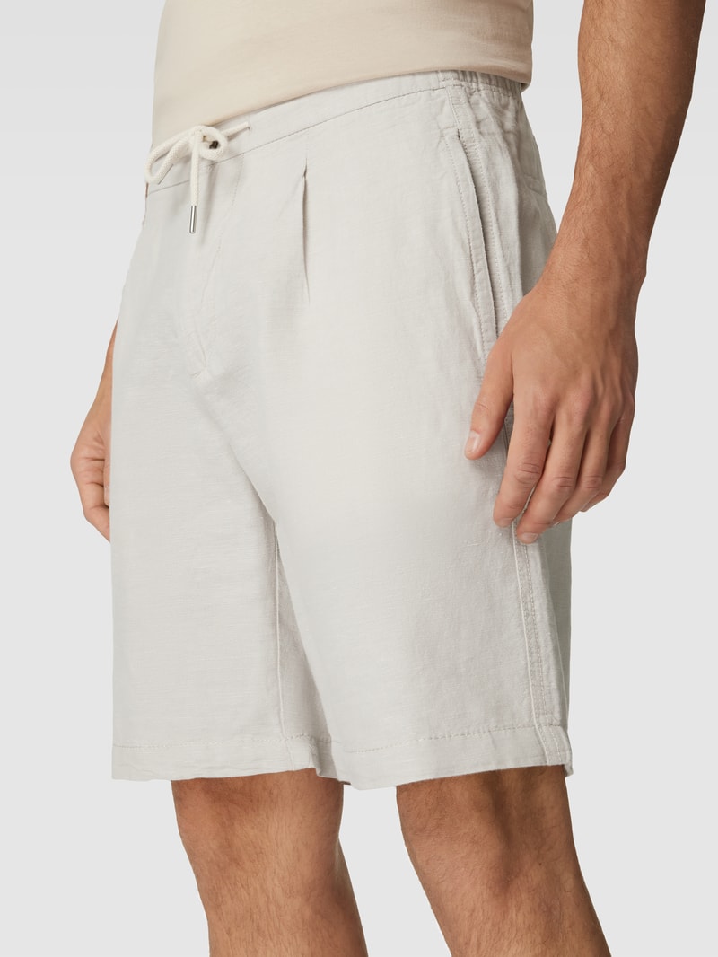 Shorts mit Bundfalten Modell 'alfonso' in ecru