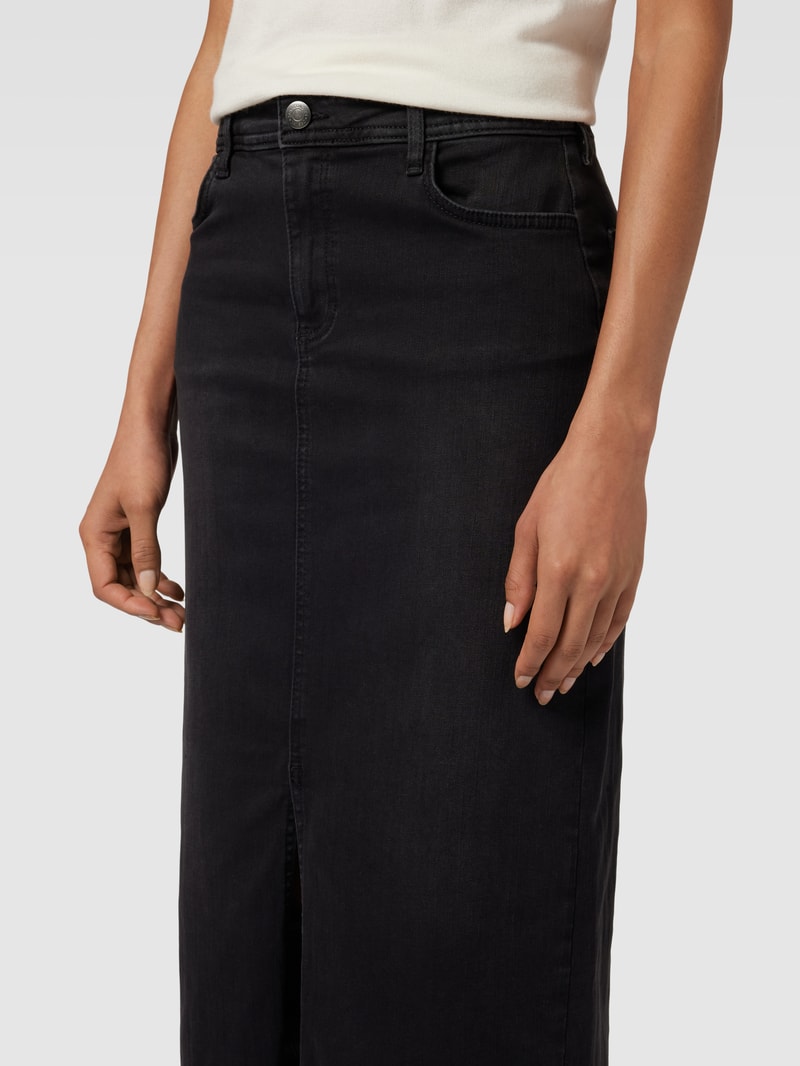 Jeansrock mit Label-Detail  in anthrazit