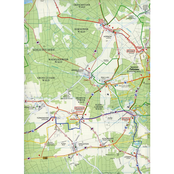 Fürst-Pückler-Park, Bad Mukau, Leknica, Weißwasser und Umgebung - Radwander- und Wanderkarte - Wanderkarte