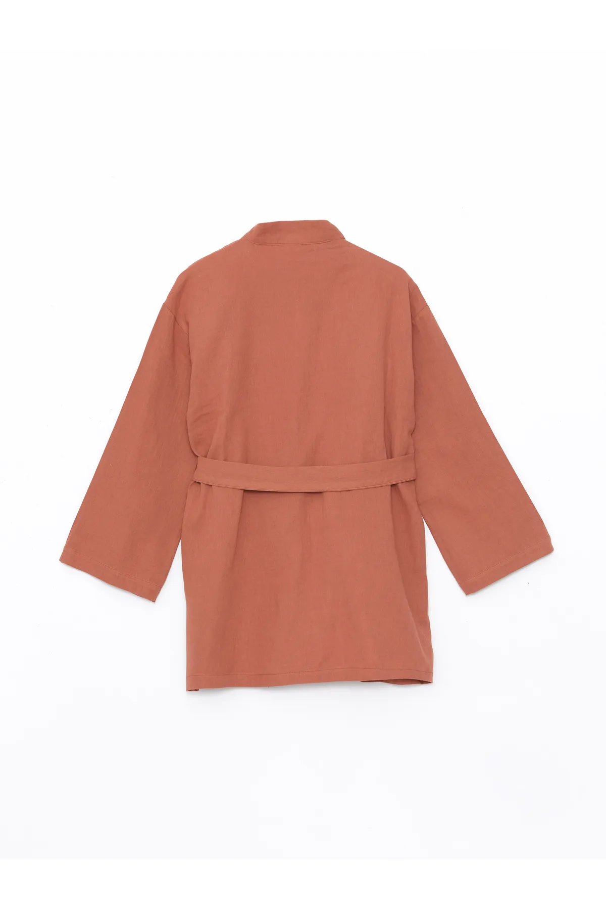 LC Waikiki  Einfarbiger langärmliger Damen-Kimono mit Schalkragen