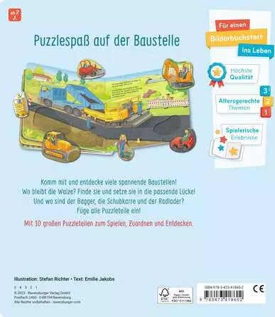 Mein großes Puzzle-Spielbuch: Baustelle