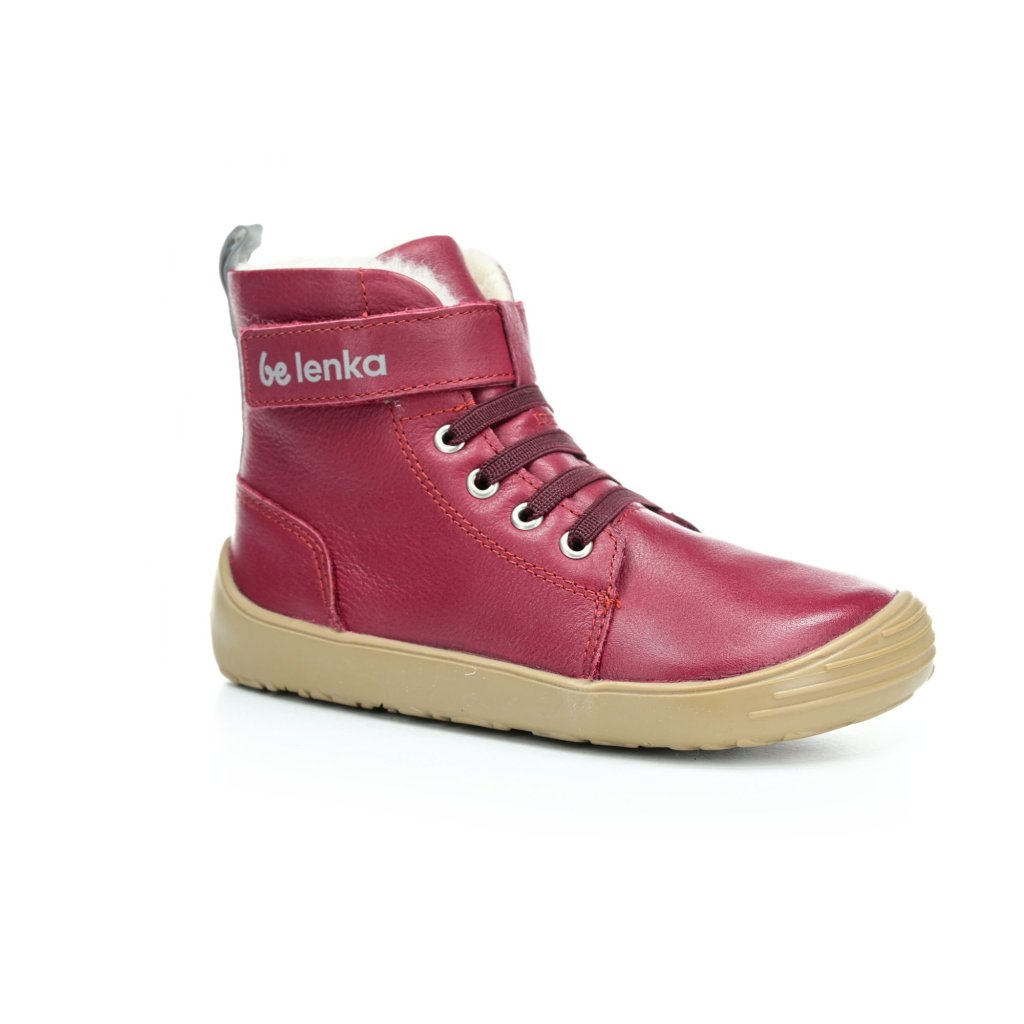 Be Lenka Winter Kids Dark Cherry Red Winter-Barfußschuhe