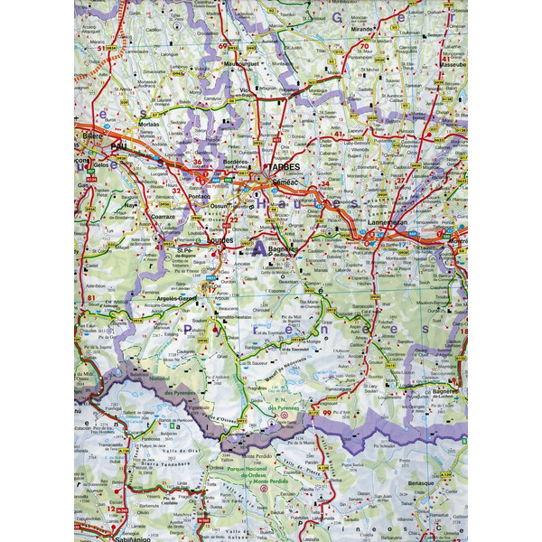 Pyrenäenländer 1 : 400 000. Autokarte - Straßenkarte