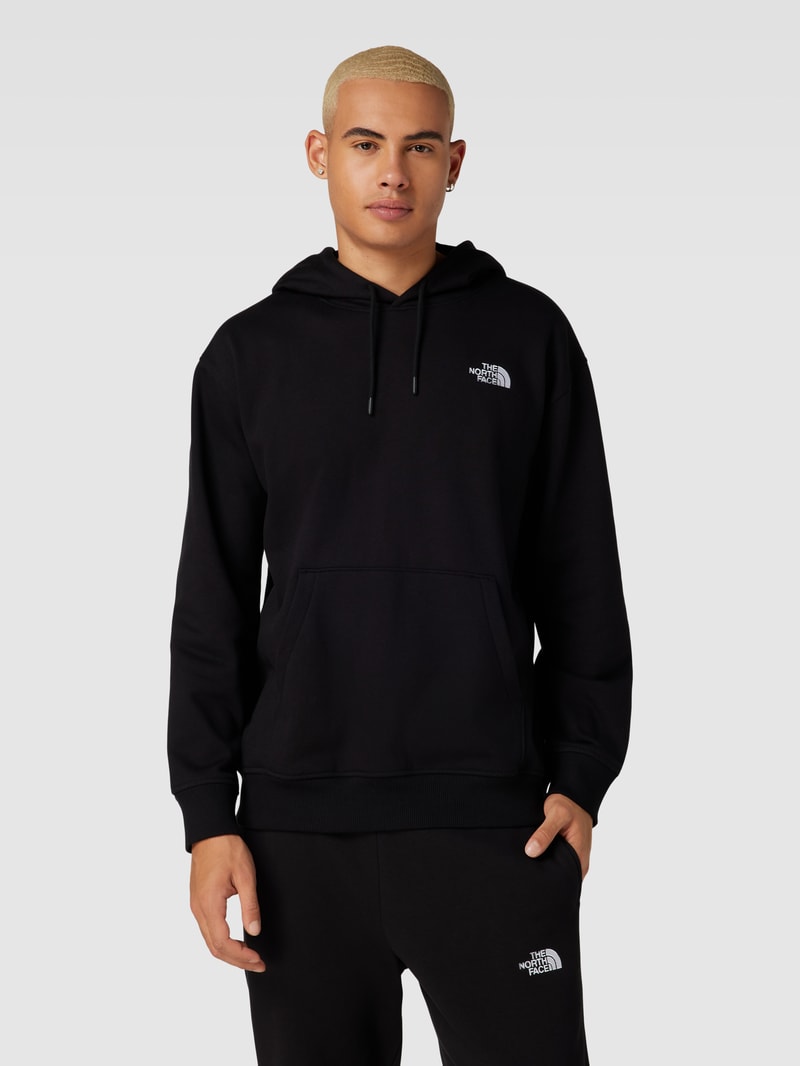 Hoodie mit Label-Stitching in schwarz