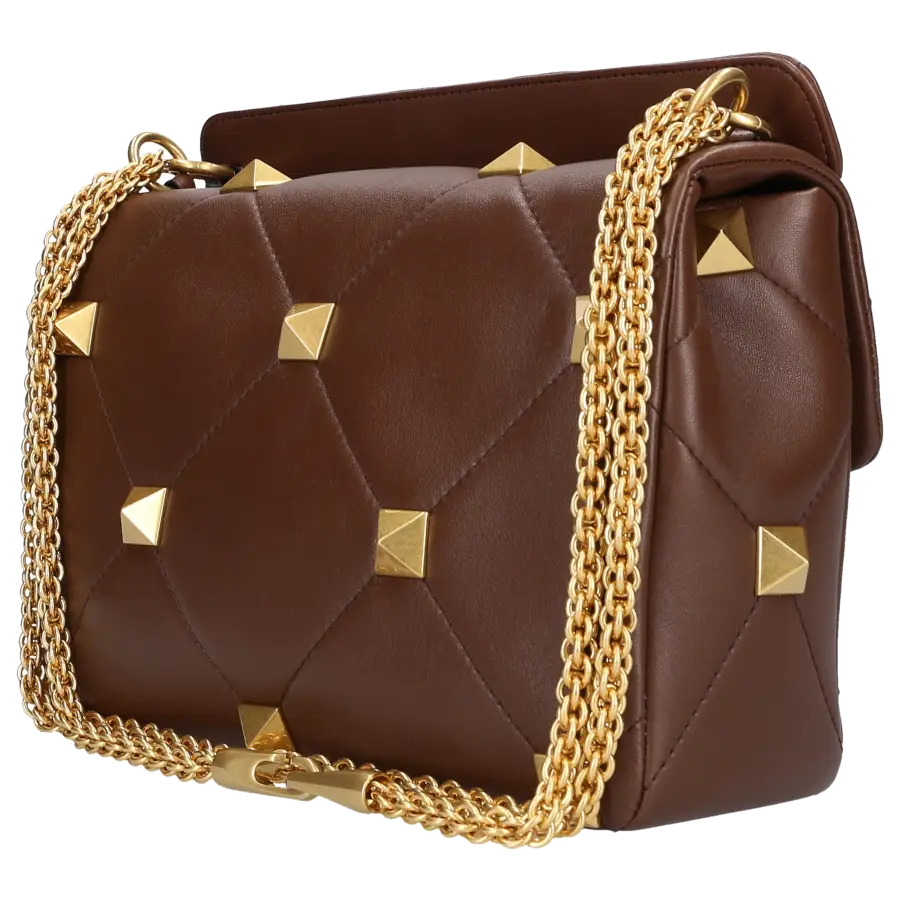 Valentino Garavani - Handtasche ROMAN STUD Kalbsleder - braun