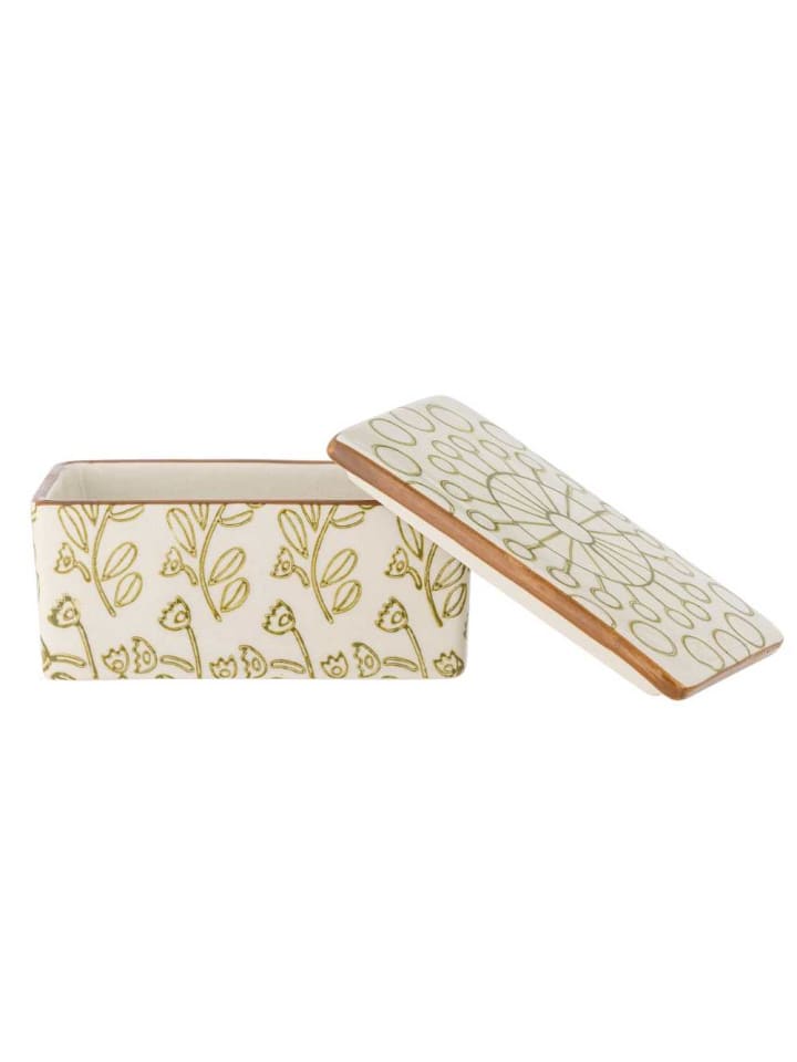 Bloomingville Butterdose MAPLE Weiß Grün Keramik mit Deckel günstig kaufen onesize