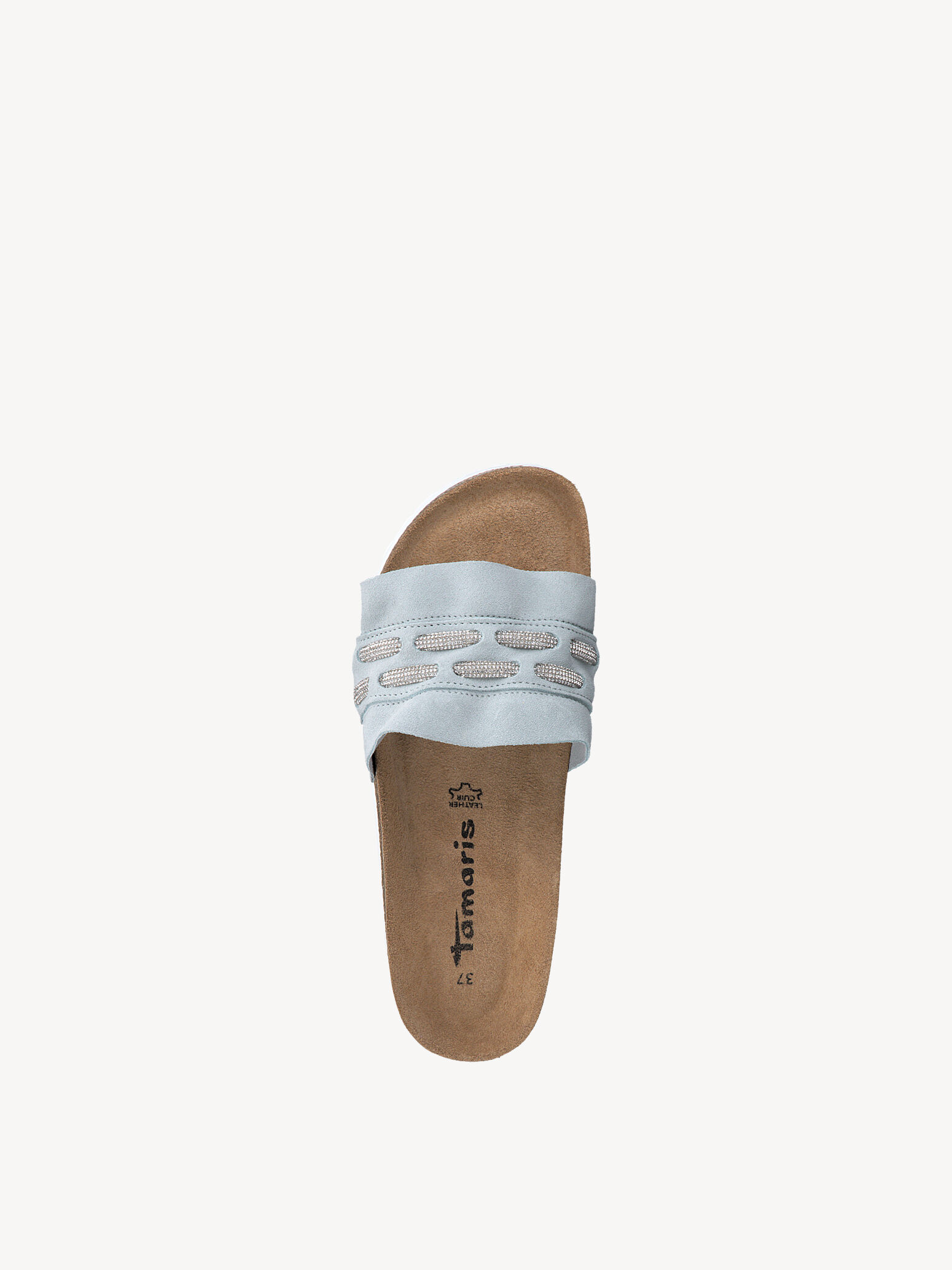 Mule en cuir - bleu
